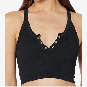 FREE PEOPLE | ✨NEW✨ Free Throw Henley Tank in Black